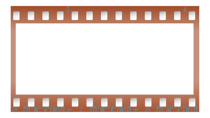 Old film camera tape on a transparent background. An old frame from a retro movie. Vector illustration