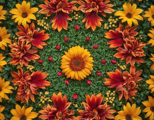  Sunburst Blooms: A Harmony of Orange and Yellow