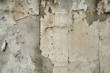 Obraz premium Termite Damage: Wood Wall in Old Construction Site - Industry Work on Wooden Building