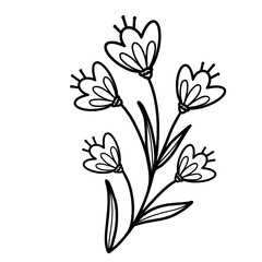 Cute spring flower outline