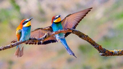 Bee-eater, Merops apiaster, Mediterranean Forest, Castilla y Leon, Spain, Europe