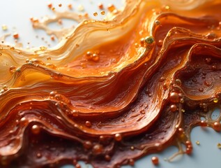 Fototapeta premium Abstract fluid art merging colors with golden accents in a dynamic composition