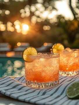 Erfrischende Cocktails mit eisgek&uuml;hltem Genuss im Sommer und Urlaub.