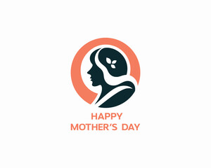 Happy Mother's Day logo design vector template.