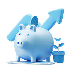 3D Finance Icon Business Illustration Money Banking Concept Isolated on Transparent Png Background.