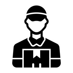 Delivery Man Vector Line Icon Design