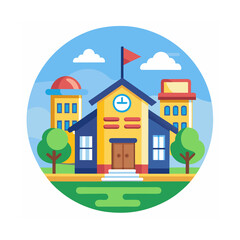 School Icon – Professional Vector Symbol for Education, UI, and Design Use, School Vector Icon, Education Building Symbol, Learning Institution Icon










