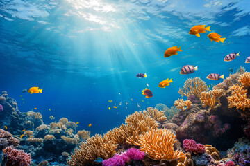 Obraz premium Repercussions and ecological ramifications of lifeless coral reefs, epitomizing a cascade of consequences on marine ecosystem, fisheries, and overall well-being of our vast oceans