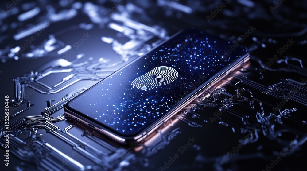Poster smartphone security: fingerprint authentication on circuit board