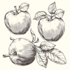 Apple picture cartoon 2D, a beneficial fruit, is used as an illustration for advertising.