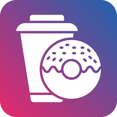 Coffee Doughnut Icon Style