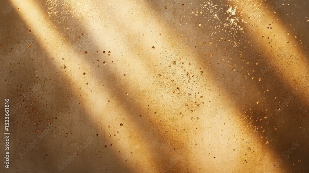 Aufkleber a soft, matte clay-toned wall with fine golden flecks embedded within the surface, catching light at