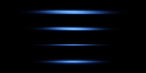 Blue neon effects, laser beam of light. Vector illustration