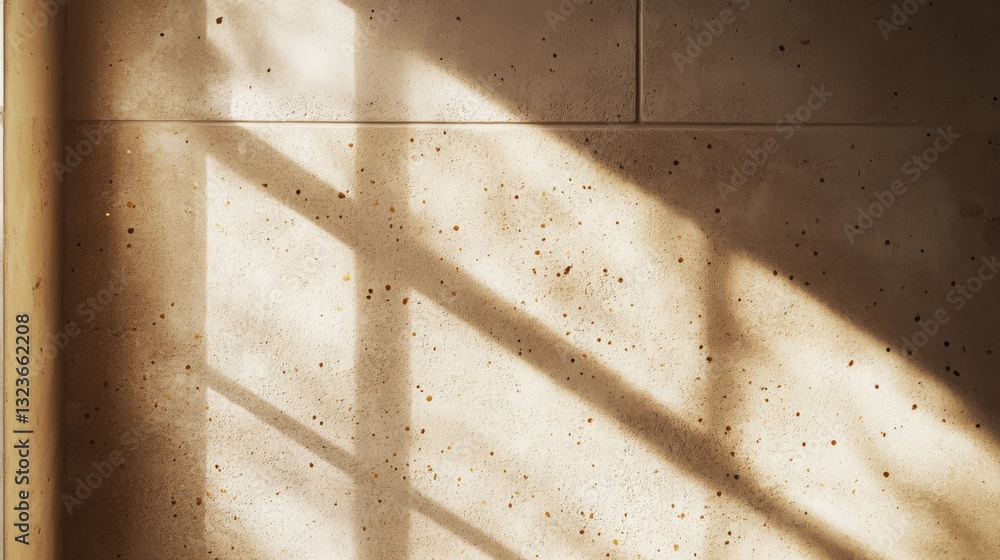Poster a soft, matte clay-toned wall with fine golden flecks embedded within the surface, catching light at