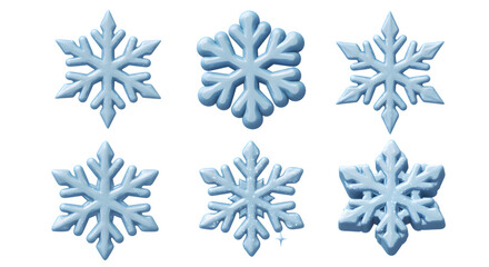 Snowflakes on Transparent Background Festive Winter Design Element Collection