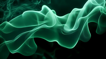 Green Smoke and Fluid Waves Creating a Mysterious Atmosphere