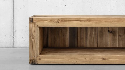 A pallet TV console table with open shelves for electronics.