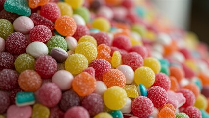 Colorful sugar-coated candy assortment