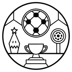 Soccer day vector illustration icon elements symbols