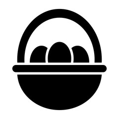 Egg Basket Vector Glyph Icon Design