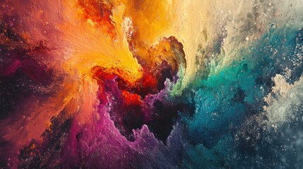 Fototapeta premium Colorful texture paint background. Generative AI