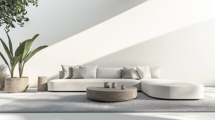 A bright and minimalist outdoor living space.