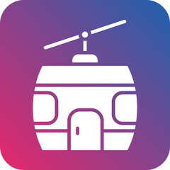 Cable Car Cabin Icon Style