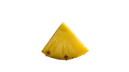 Cut pineapple fruit piece isolated on transparent background Generative Ai.