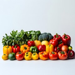 A vibrant variety of fresh fruits and vegetables displayed in a rustic basket for healthy eating and colorful cooking
