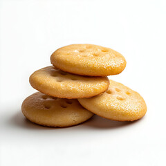 Delicious Cookie Delight: Stacked Golden Biscuits for the Ultimate Sweet Treat