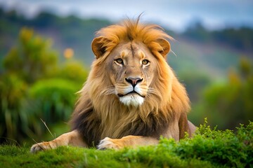 Fototapeta premium Lion Wild Animals Nature Wallpaper desktop Copy Space milkyhexddway Backgrounds for creating advertising placements Your ads can be here Company logo agency billboard advertising display poster banner
