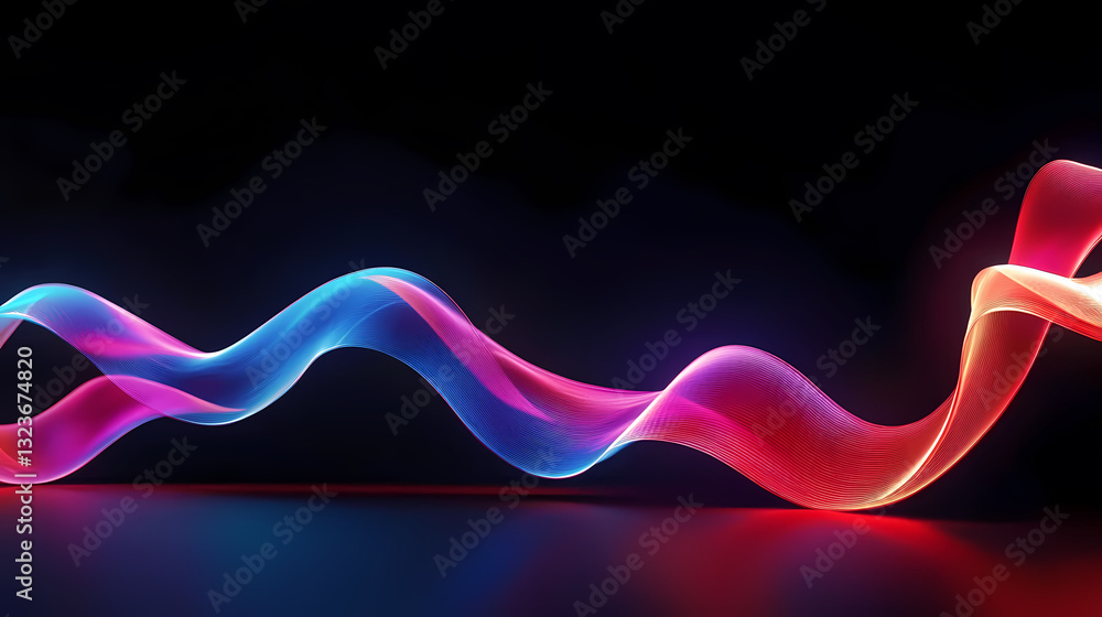 Poster colorful light trails with gradient effect on a dark background