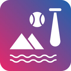 Beach Baseball Icon Style
