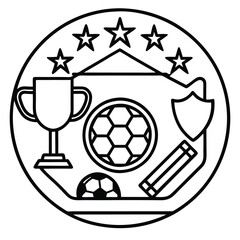 Soccer day vector illustration icon elements symbols