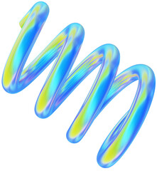 Abstract metallic futuristic 3D y2k chrome shape