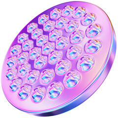 Abstract metallic futuristic 3D y2k chrome shape