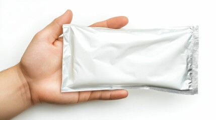 Wet Wipes Package. White Pack with Blank Flap for Hand Hygiene and Make-Up Removal