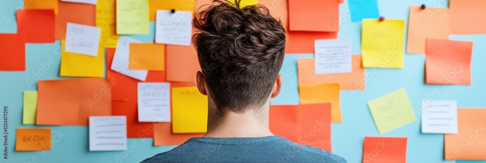 Poster Analog Productivity Renaissance Millennial Workflow Management through Tactile Post-It Planning - Hybrid Workspace Optimization and Creative Task Mapping Strategy