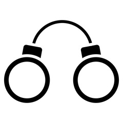 Handcuffs Line Icon Style