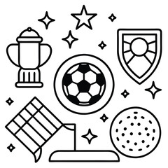 Soccer day vector illustration icon elements symbols