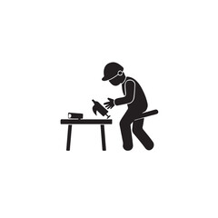 carpenter black color vector image