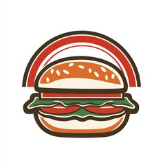 Iconic Hamburger with Colorful Rainbow Design