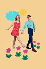 Trend composite sketch template photo collage of valentine holiday feelings relationships bonding...