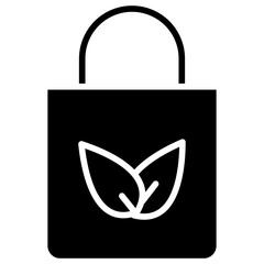 Eco Bag Line Icon Style