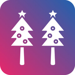 Fototapeta premium Christmas Tree Icon Style