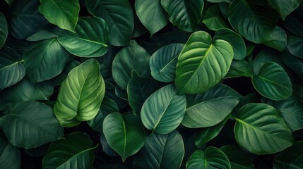 Fototapeta premium Green leaf texture background. Generative AI