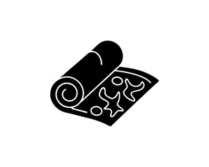 creative details yoga towel icon vector illustration