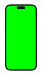 Smartphone Green Screen, Chromakey, Cellphone App template, Front View Mockup