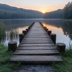 Serene Sunrise Over Tranquil Lake