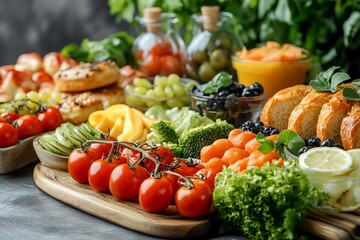 Plentiful brunch buffet spread